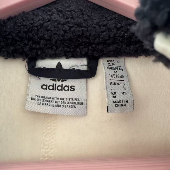 Adidas Sherpa Fleece Jacket – Black & White - Picture 6 of 7